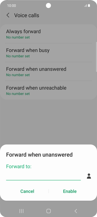 Key in +447836121121 and press Enable.
