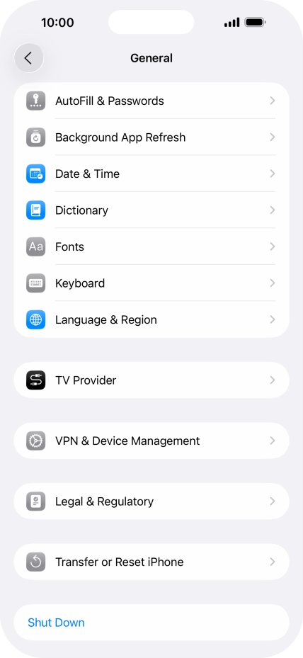 Press Language & Region.