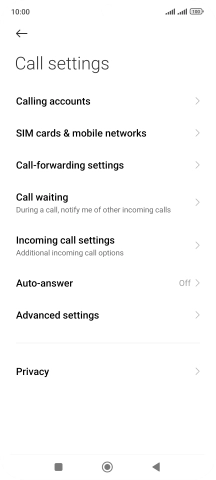 Press Call-forwarding settings.