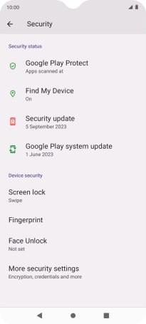 Press More security settings. Press More security settings.