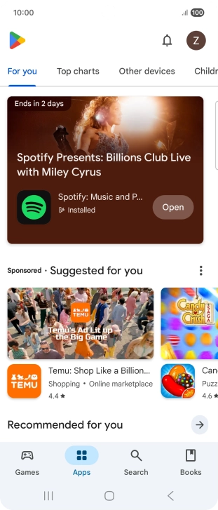 Press the profile icon. Press the profile icon.