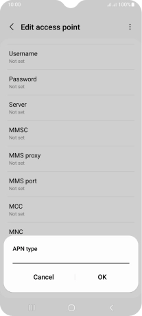 Key in default and press OK. Key in default and press OK.