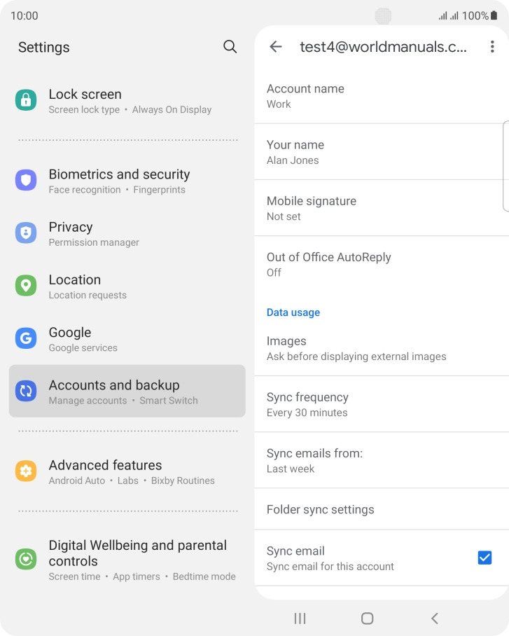 Press Account name and key in the required name. Press Account name and key in the required name.