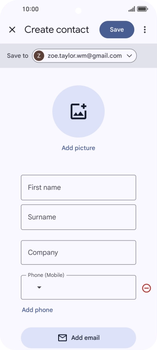 Press the address book drop down list.