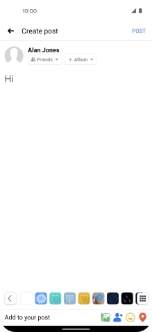 Write the required text and press POST. Write the required text and press POST.