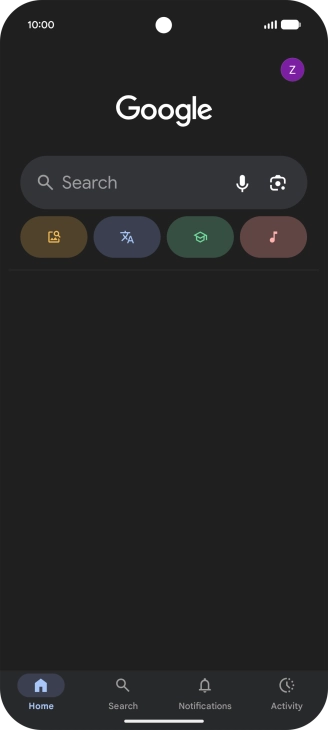 Press the profile icon. Press the profile icon.