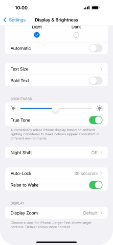 Press the indicator next to 