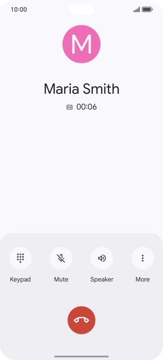 Press the end call icon. Press the end call icon.