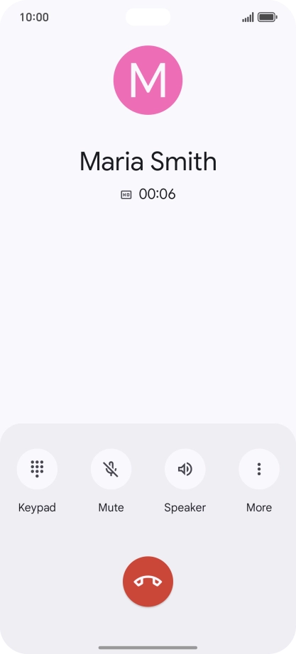 Press the end call icon. Press the end call icon.