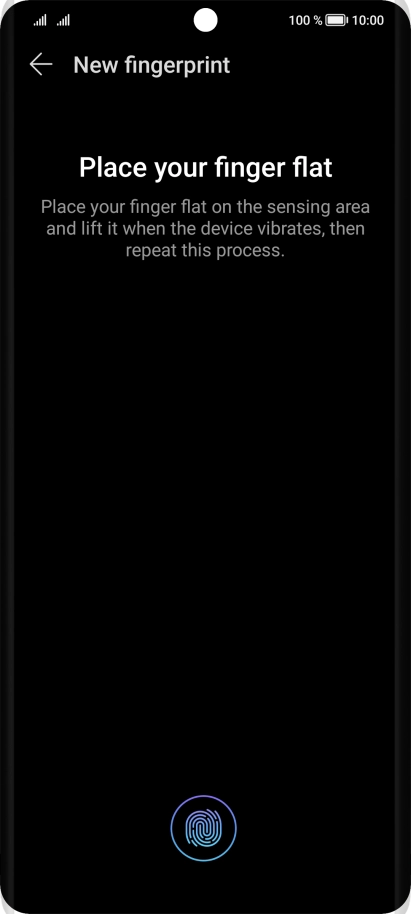 Follow the instructions on the screen to create the phone lock code using your fingerprint. Follow the instructions on the screen to create the phone lock code using your fingerprint.
