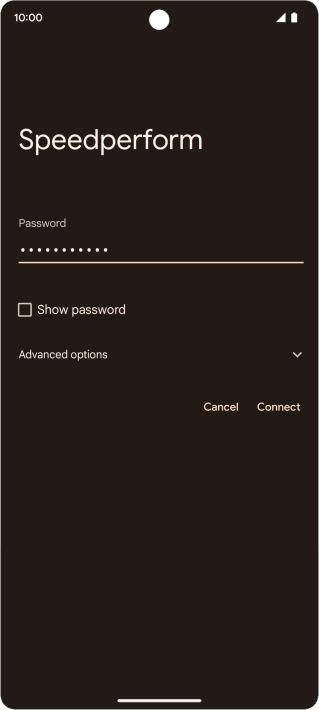 Key in the password for the Wi-Fi network and press Connect. Key in the password for the Wi-Fi network and press Connect.