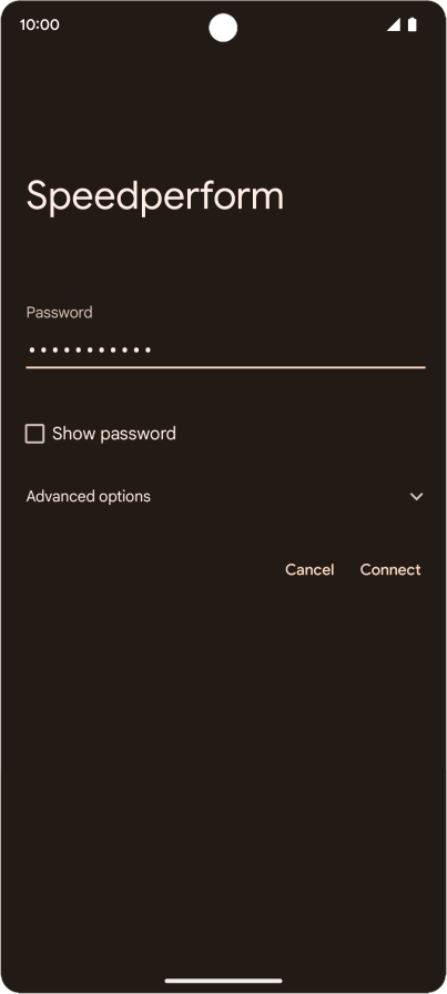 Key in the password for the Wi-Fi network and press Connect. Key in the password for the Wi-Fi network and press Connect.