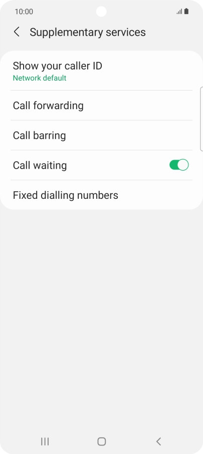 Press Fixed dialling numbers. Press Fixed dialling numbers.