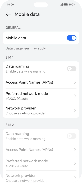 Press Access Point Names (APNs).