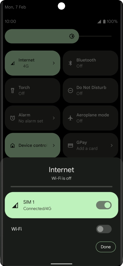 Press the indicator next to 