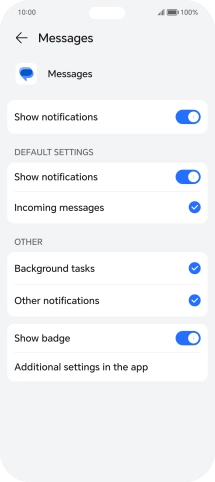 Press the indicator next to 