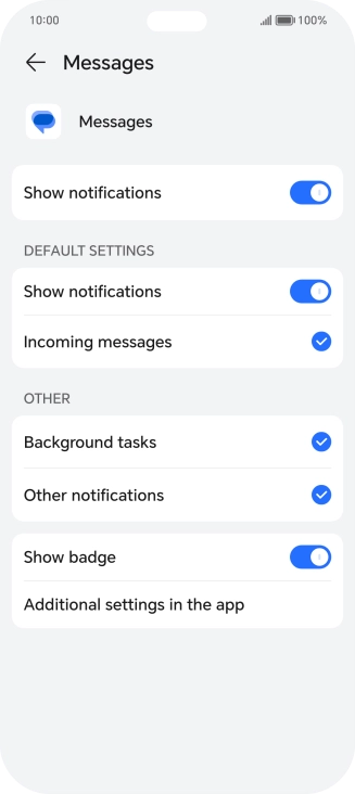 Press the indicator next to 