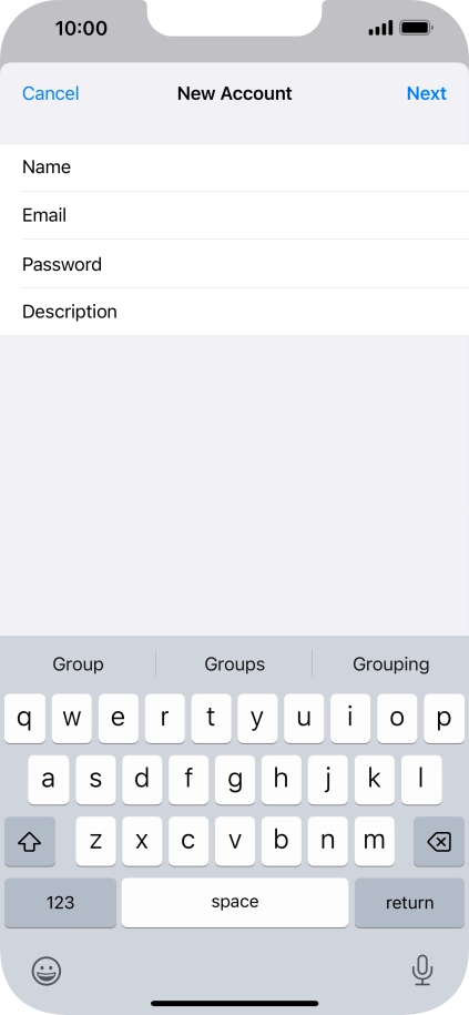 Press Description and key in the required name. Press Description and key in the required name.