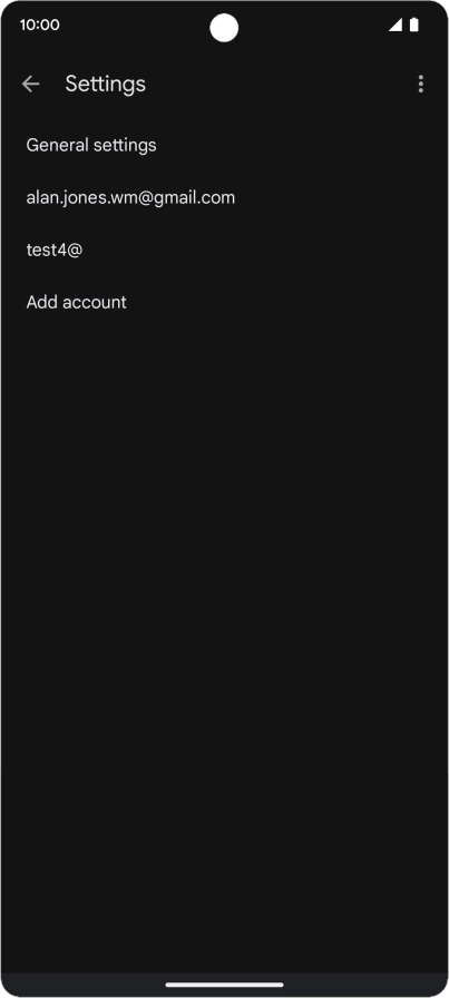 Press the required email account. Press the required email account.