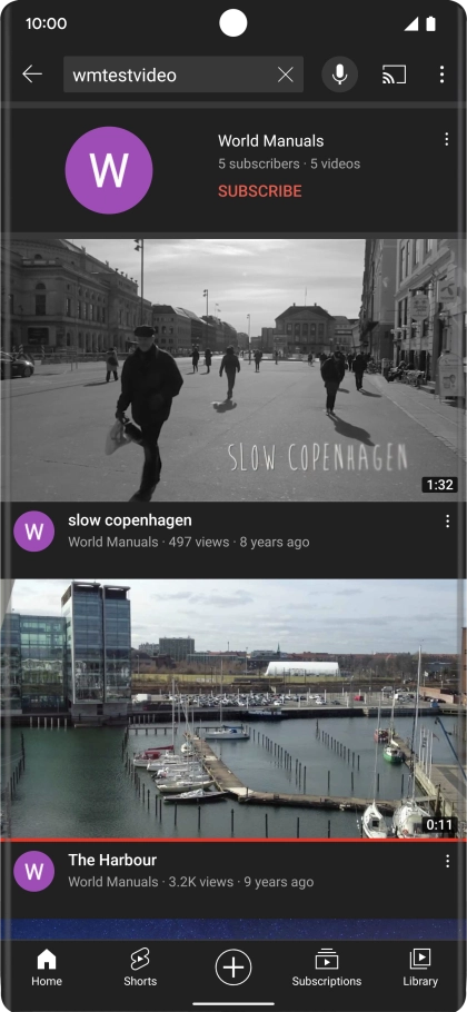 Press the required video clip. Press the required video clip.