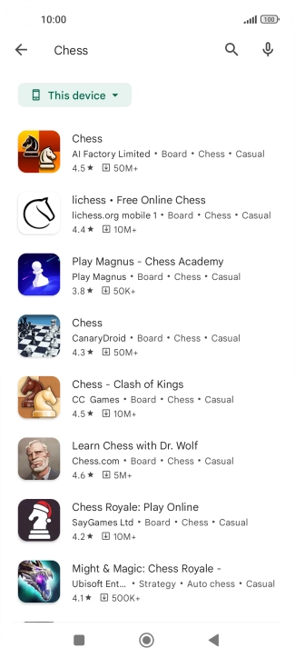 Press the required app. Press the required app.