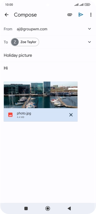 Press the send icon. Press the send icon.