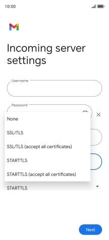 Press SSL/TLS. Press SSL/TLS.