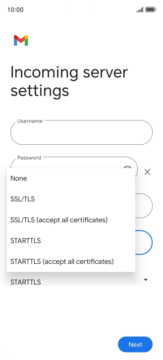 Press SSL/TLS. Press SSL/TLS.