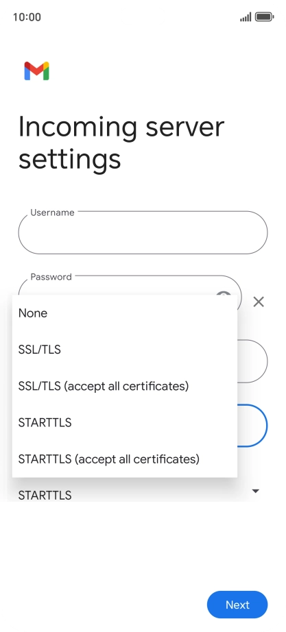 Press SSL/TLS. Press SSL/TLS.