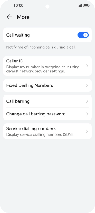 Press Fixed Dialling Numbers.