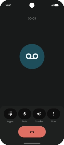 Press the end call icon. Press the end call icon.