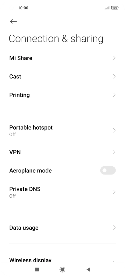 Press Data usage.