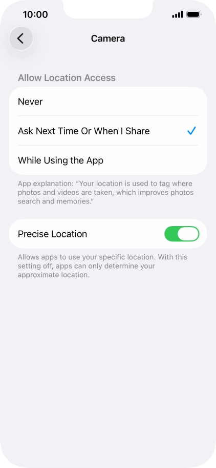 Press the required setting to turn the function on or off. Press the required setting to turn the function on or off.