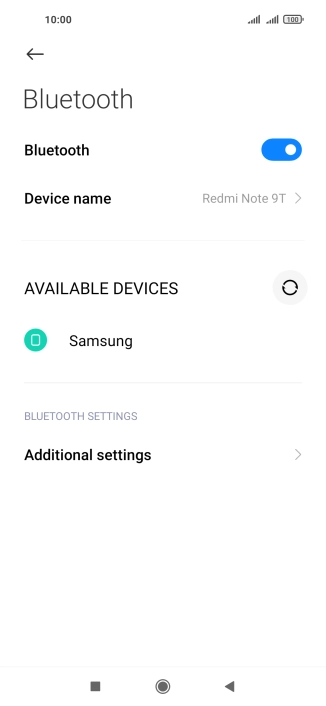 Press the required Bluetooth device. Press the required Bluetooth device.