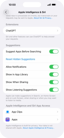 Press the required app. Press the required app.