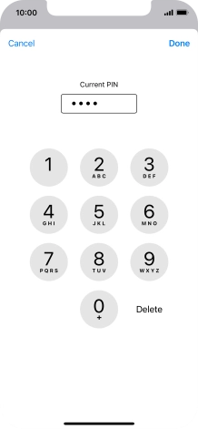 Key in your current PIN and press Done. Key in your current PIN and press Done.