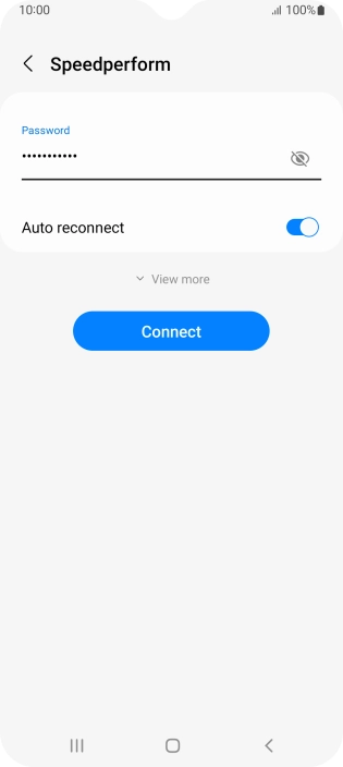Key in the password for the Wi-Fi network and press Connect. Key in the password for the Wi-Fi network and press Connect.