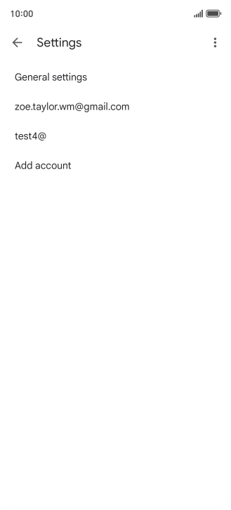 Press the required email account. Press the required email account.