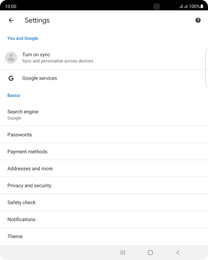 Press Privacy and security. Press Privacy and security.
