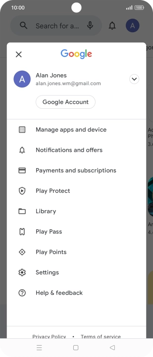 Press Manage apps and device. Press Manage apps and device.
