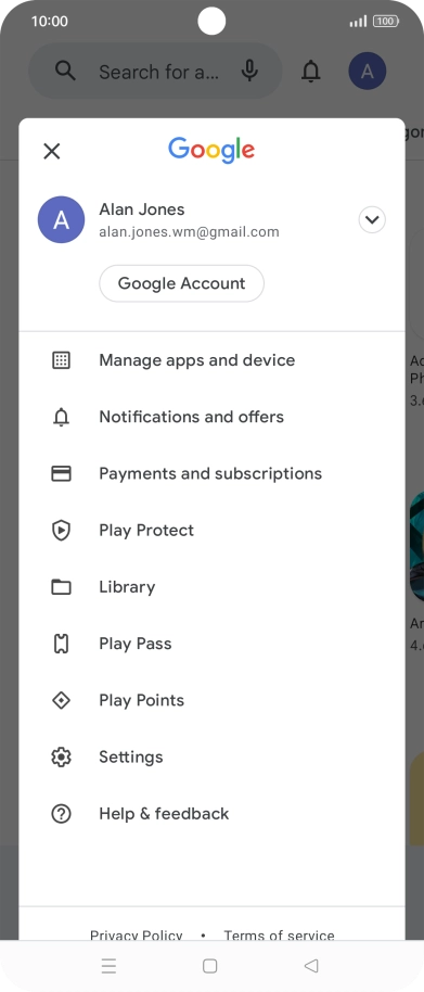 Press Manage apps and device. Press Manage apps and device.