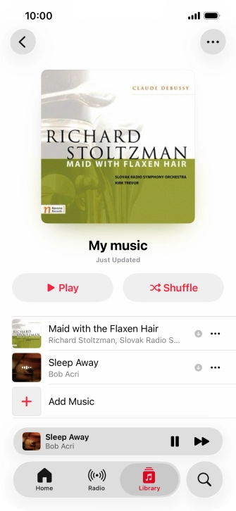 Press the song title. Press the song title.