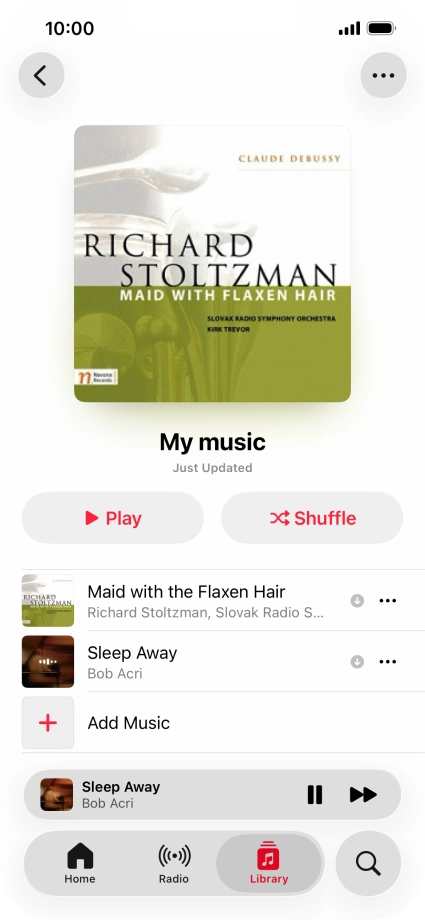 Press the song title. Press the song title.