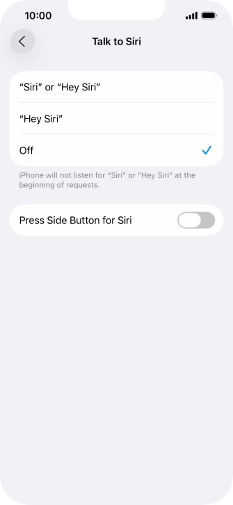 Press the indicator next to 