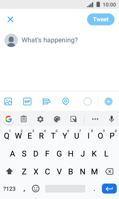 Press the text input field. Press the text input field.