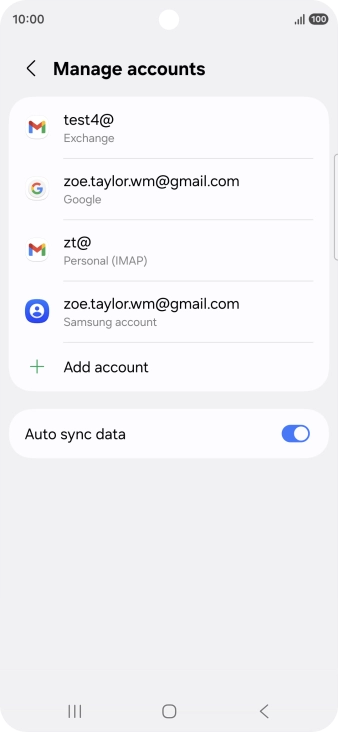 Press the required email account. Press the required email account.
