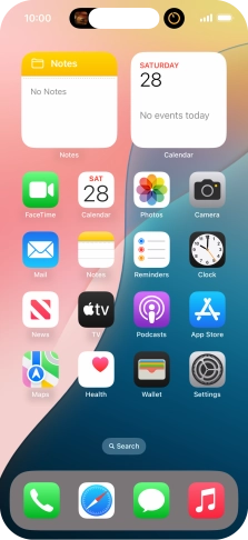 If you have a running application in Dynamic Island, it's displayed at the top of the screen.