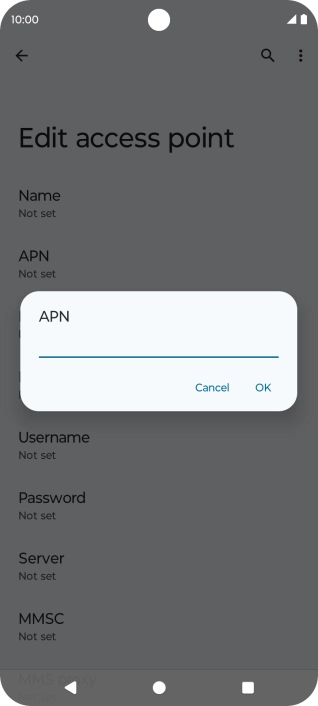 Key in wap.vodafone.co.uk and press OK.