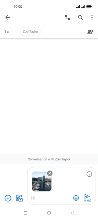 Press the send icon when you've finished your picture message. Press the send icon when you've finished your picture message.