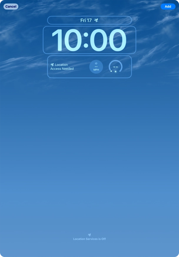 To customise the way the lock screen date is displayed, press the date widget and follow the instructions on the screen to select the required widget display mode.
